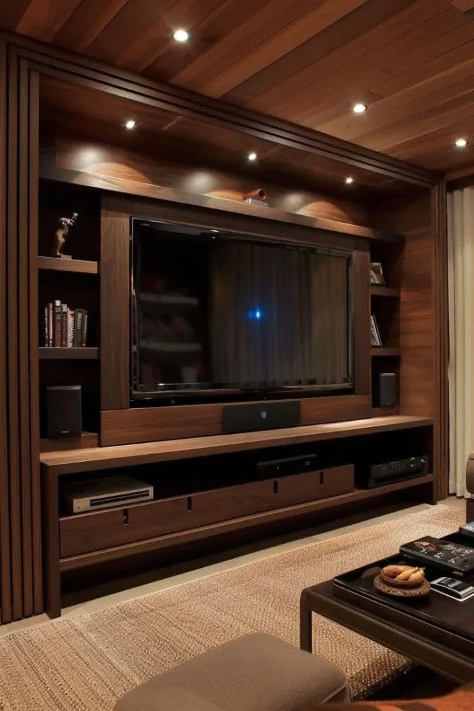 جبس بورد بلون بني وشاشة سوداء معلم جبس بورد بالمدينة المنورة